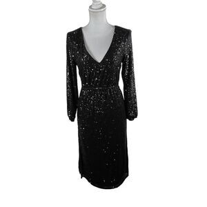 Betsey Johnson Black Sequin Sparkly Gown